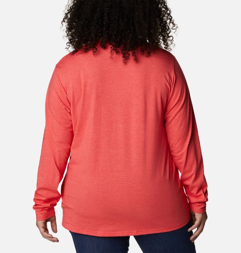 Women's Columbia Sun Trek Long Sleeve T Shirts Red | Plus Size CA-U5LA4